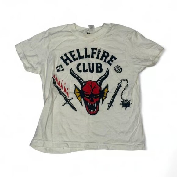 Netflix White Hellfire Club Graphic Tee - Picture 1 of 3